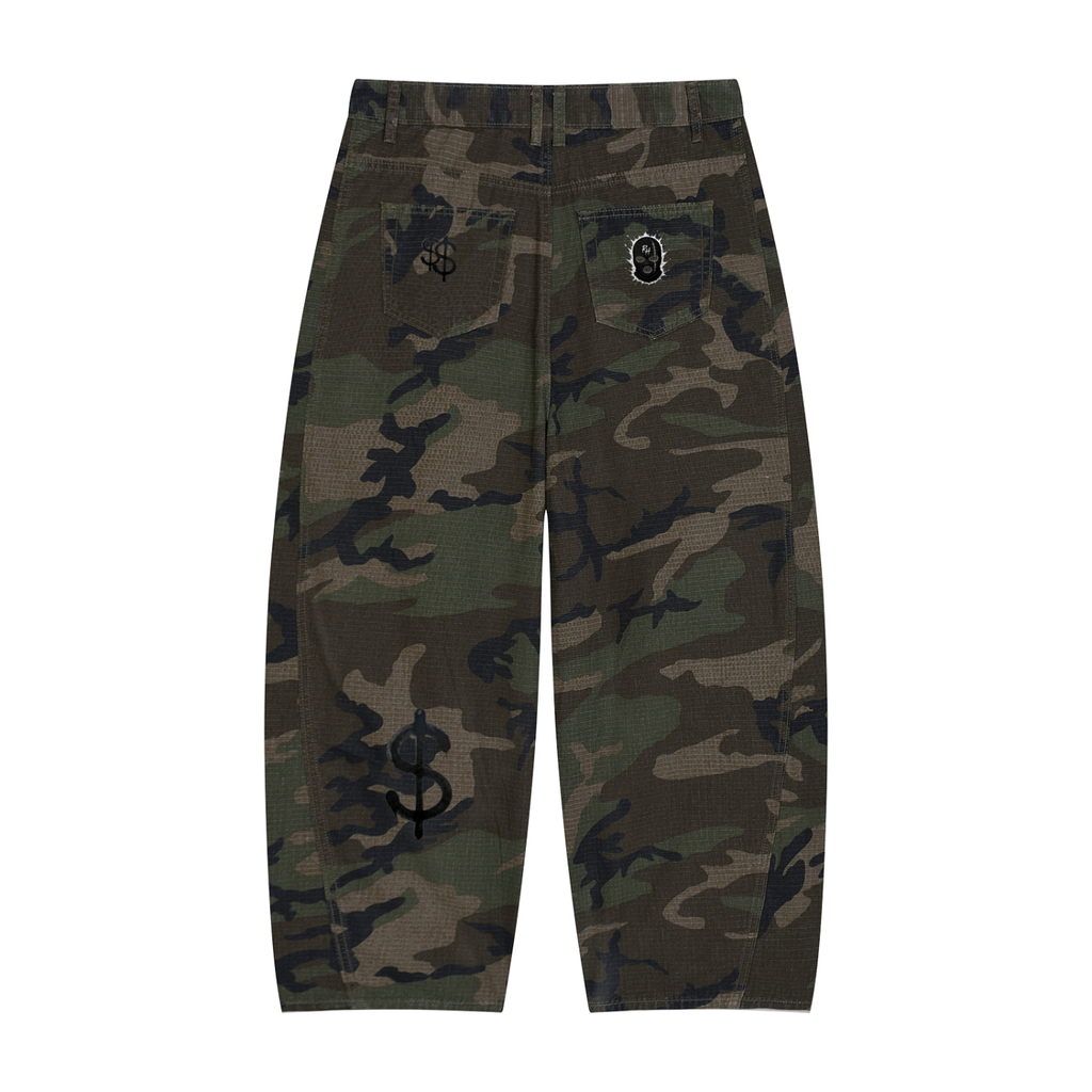 Men’s Camo Barrel Leg Cargo Pants