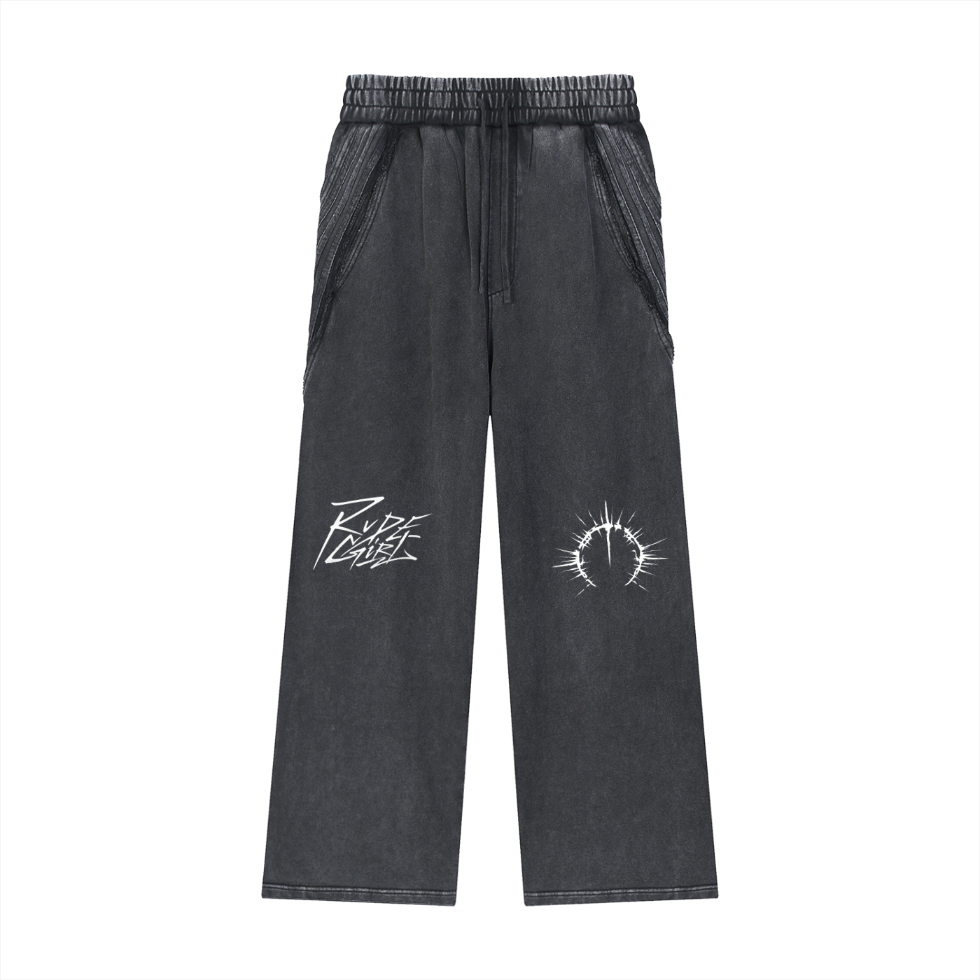 Snow Washed Tape Raw Edge Sweatpants