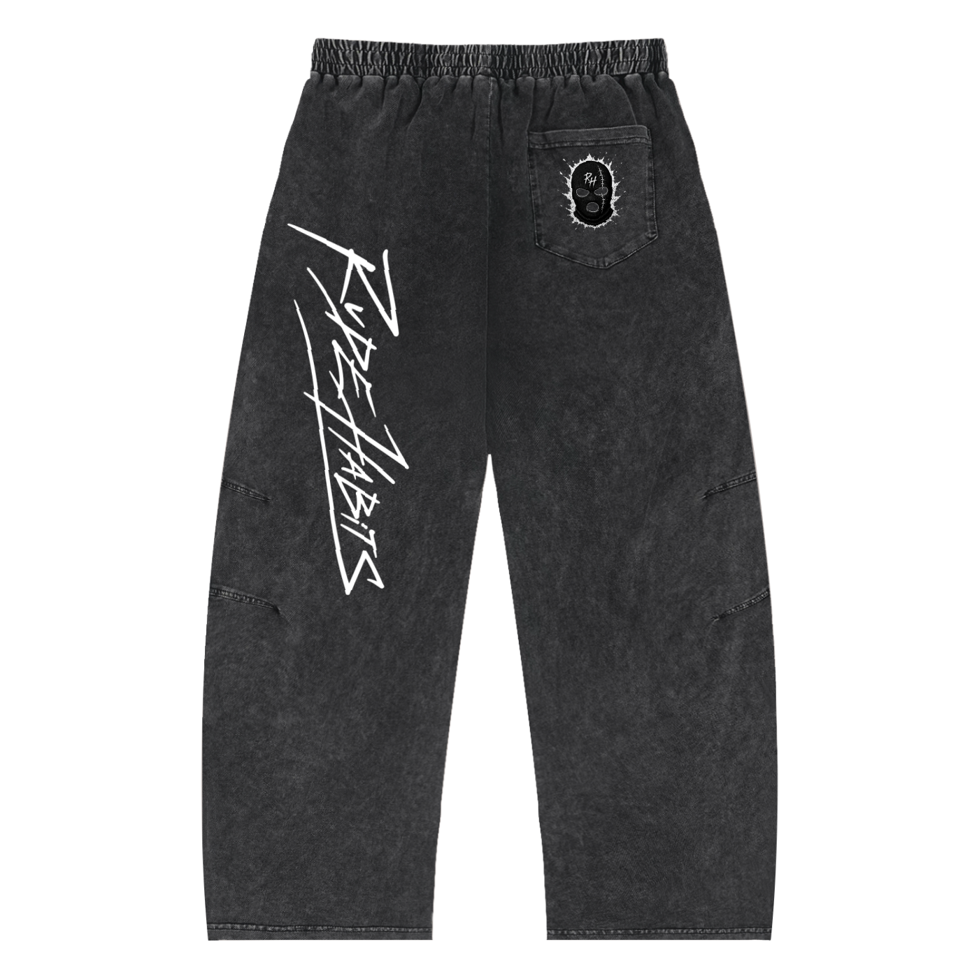 Snow Wash Drawstring Cotton Pants