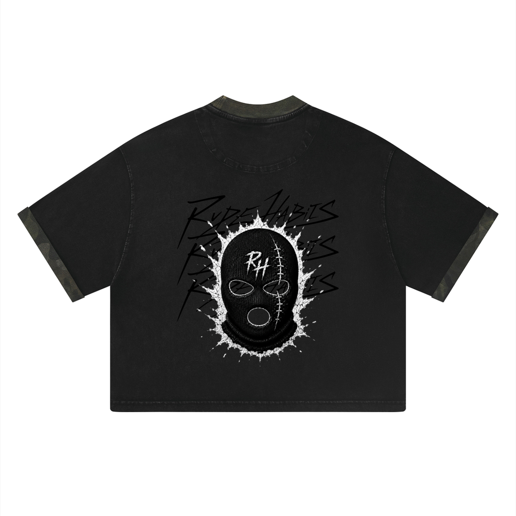 RH Hooligan Reverse Unisex Mineral Washed Boxy Panel T-Shirt