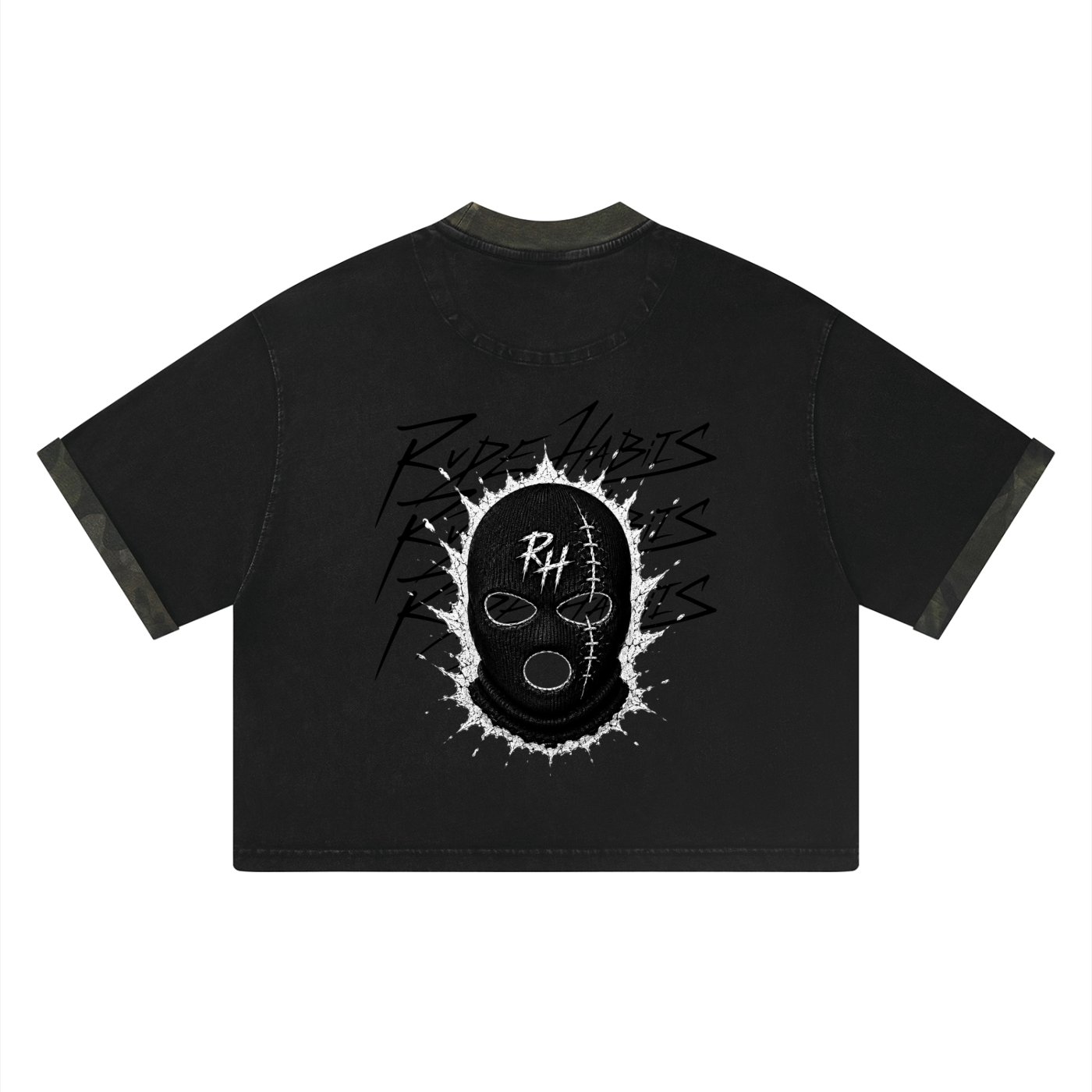 RH Hooligan Reverse Unisex Mineral Washed Boxy Panel T-Shirt