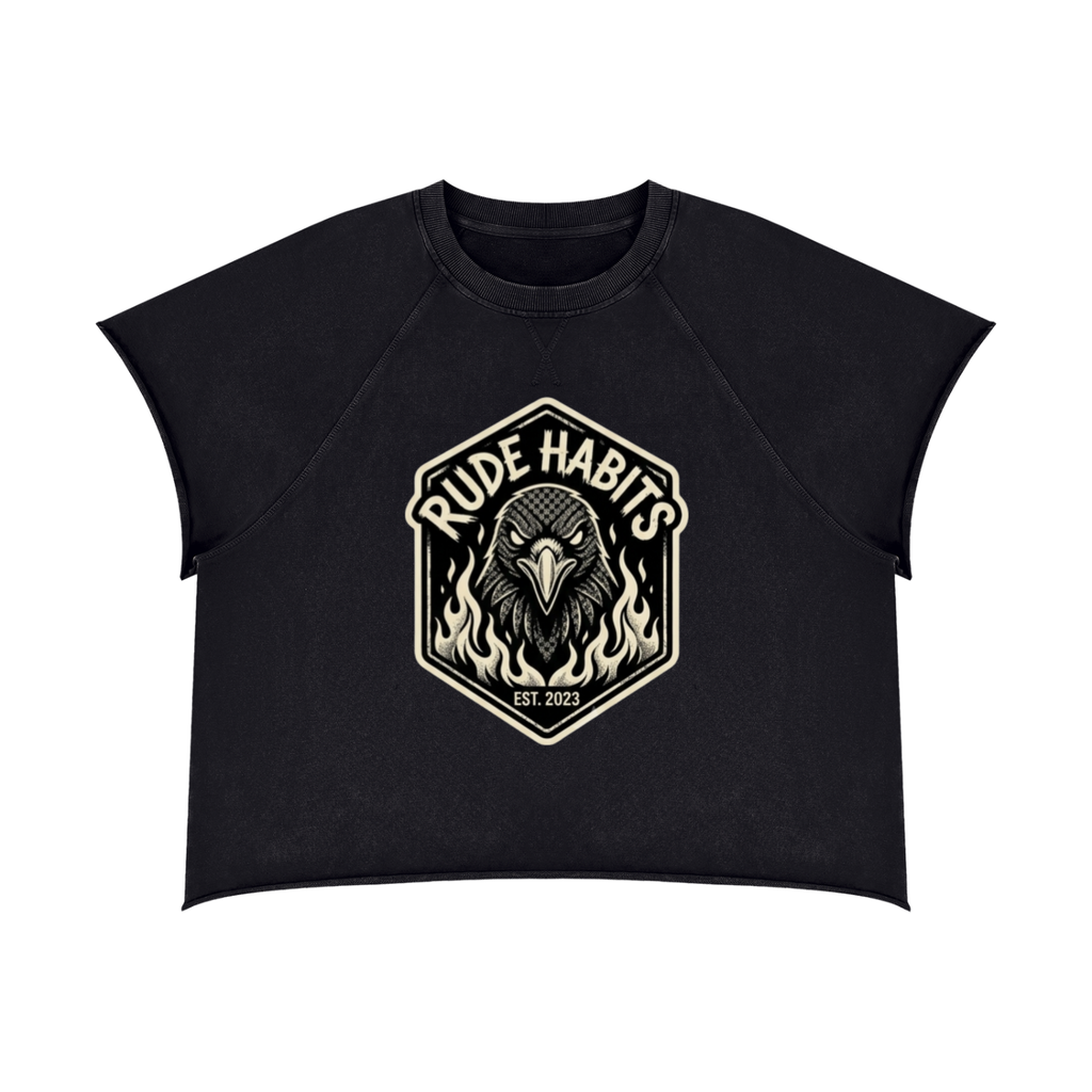 Raven Unisex Vintage Wash Raw Edge T-Shirt