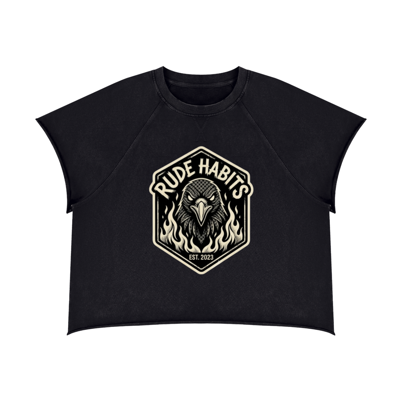 Raven Unisex Vintage Wash Raw Edge T-Shirt
