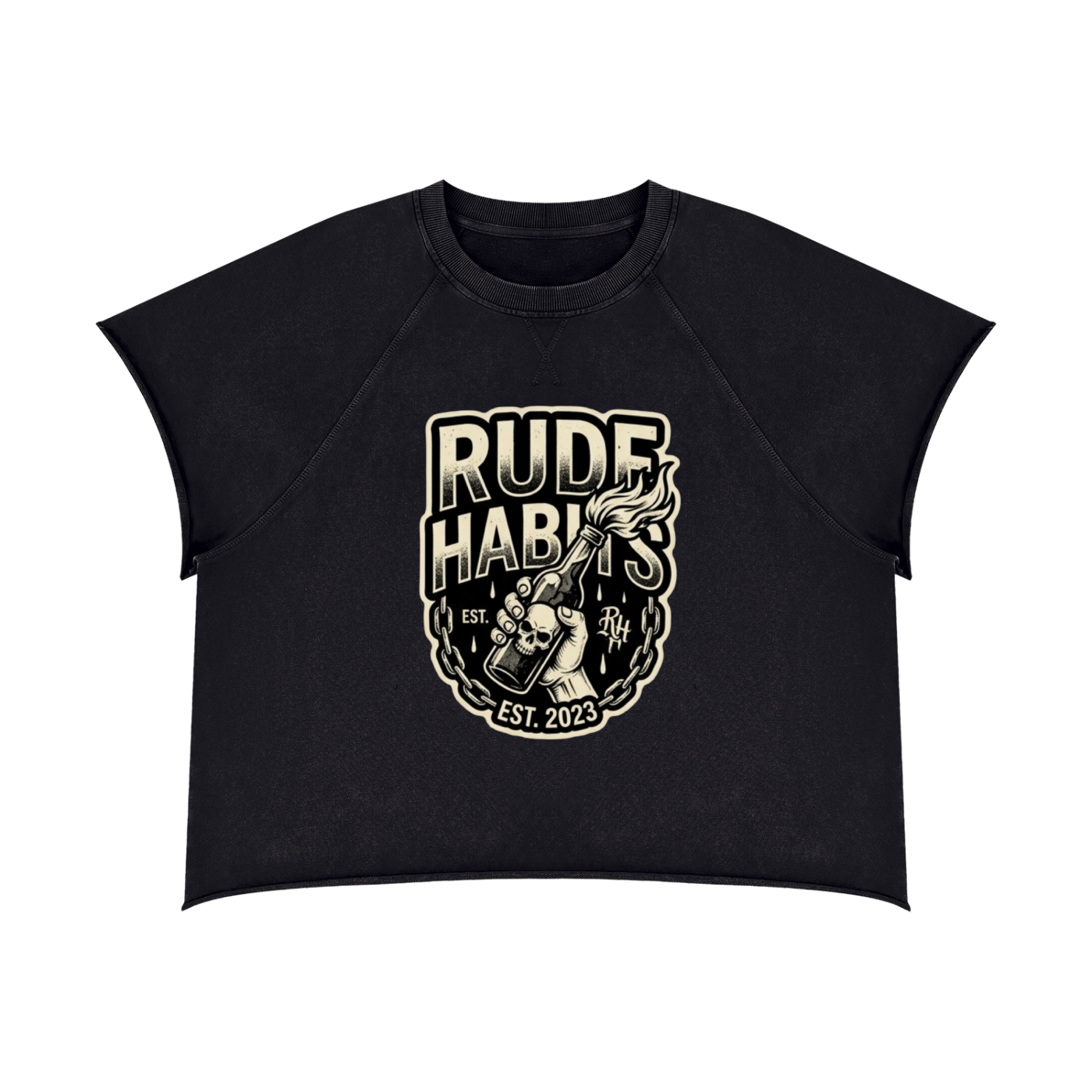 Fire Ball Unisex Vintage Wash Raw Edge T-Shirt