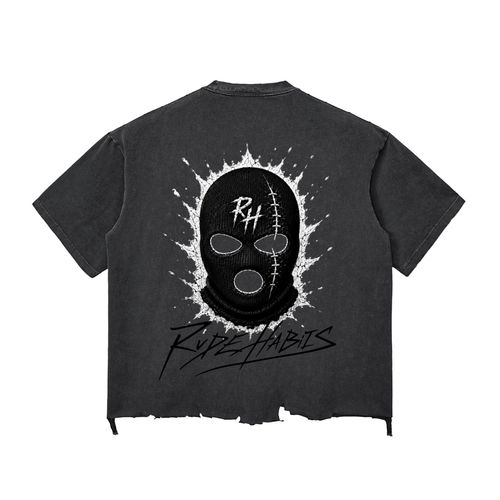 Men's Boxy Snow Washed Raw-Hem T-Shirt – Streetwear Fit | Rude Habits