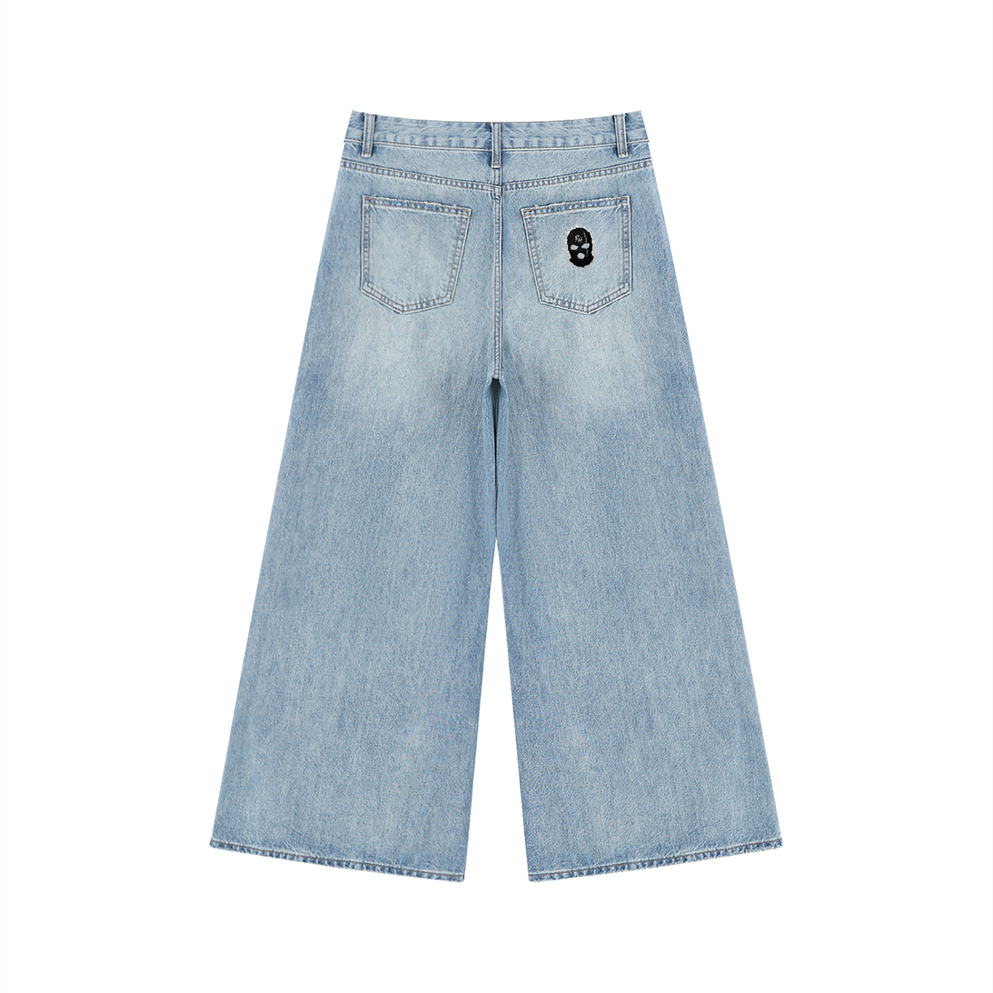 Women's Vintage Wash Distressed Wide Leg Jeans