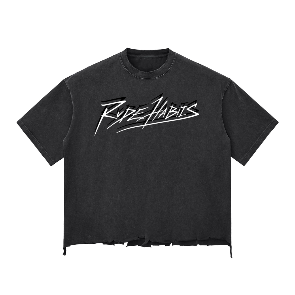 RH Hooligan Snow Wash Raw-Hem Boxy T-shirt