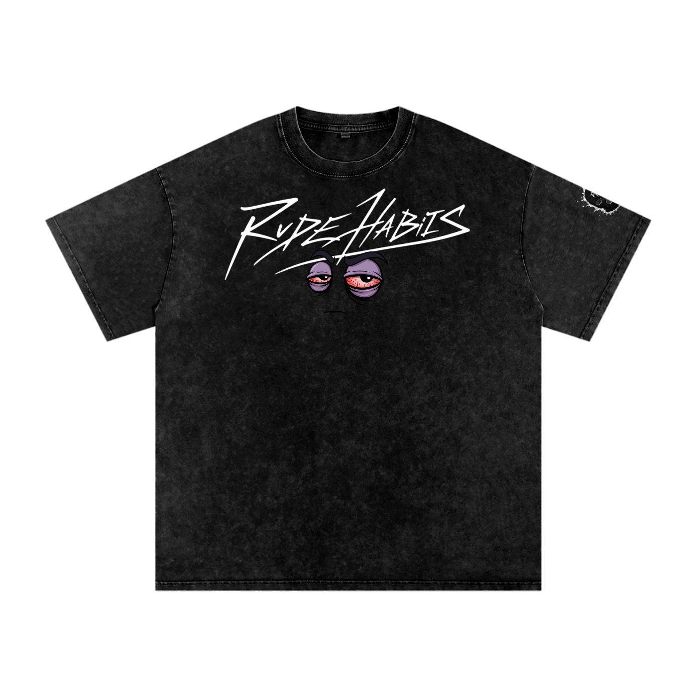 RH "Habits Ghosted" Snow Washed Oversized Cotton T-Shirt