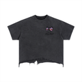 RH Habit Ghosted Vintage Wash Boxy Distressed Hem T-Shirt