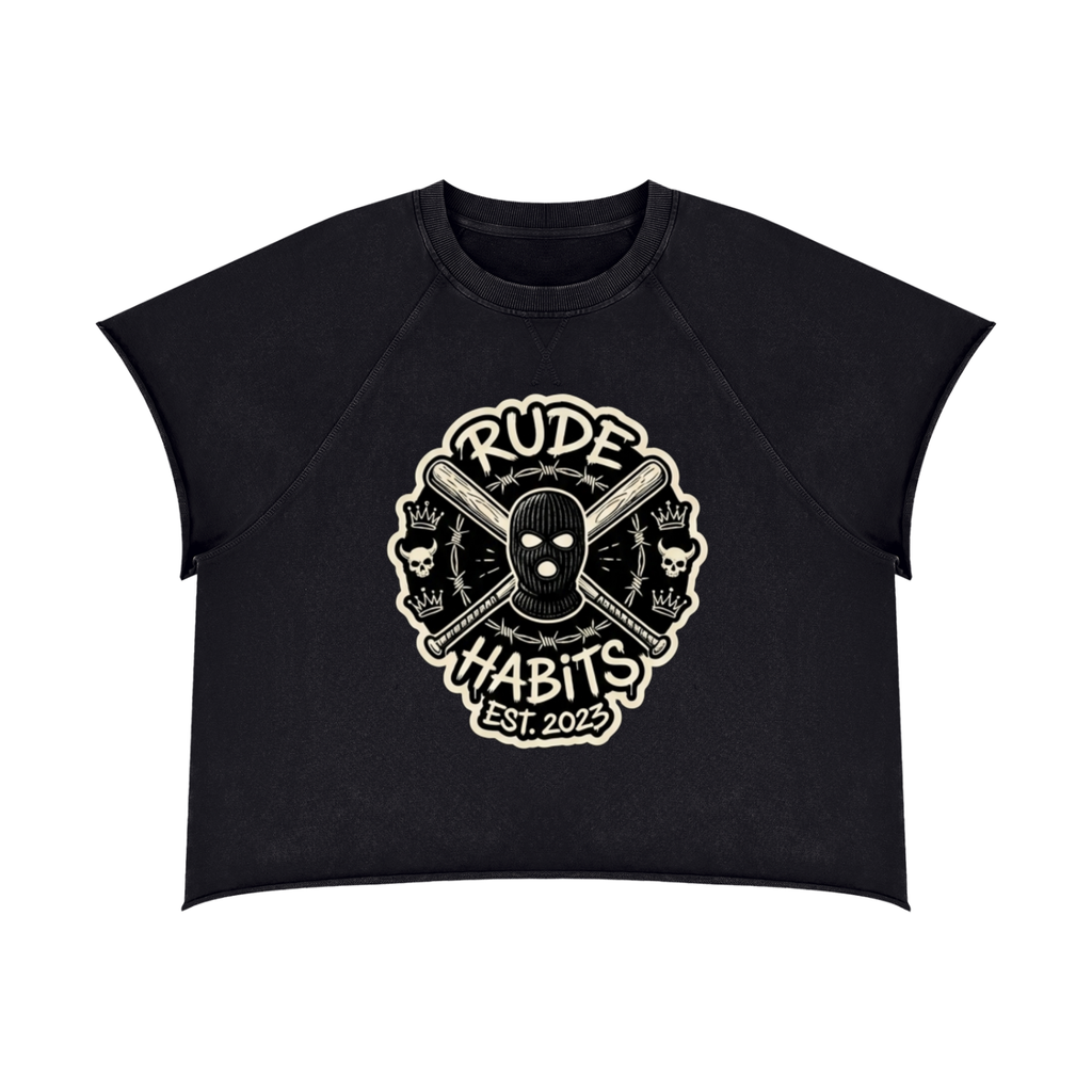 Rude Logo Unisex Vintage Wash Raw Edge T-Shirt