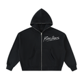 Fleeced Full-Zip Boxy Hoodie
