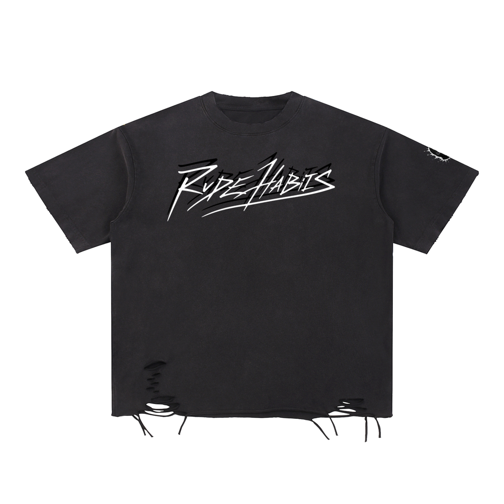 RH Hooligan Snow Washed Raw-Hem T-Shirt