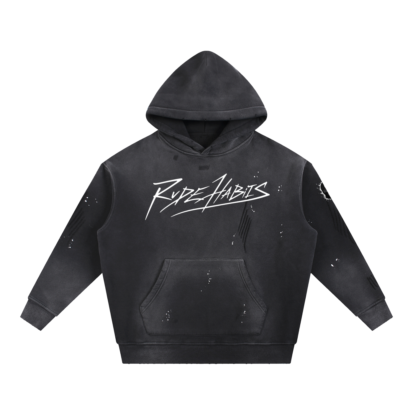 RH Hooligan Vintage Washed Frayed Fleece Hoodie