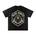 Raven Snow Washed Oversized Cotton T-Shirt