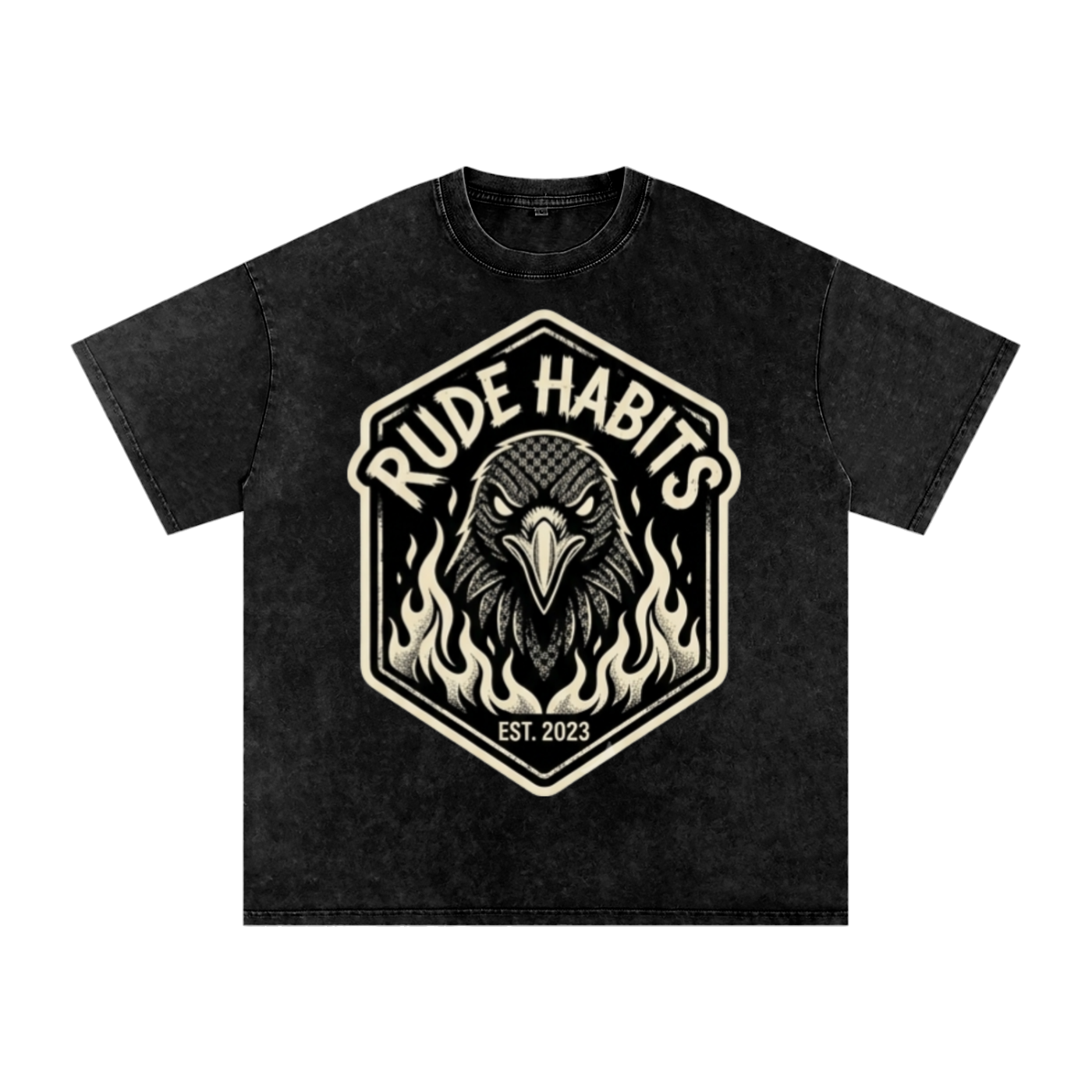 Raven Snow Washed Oversized Cotton T-Shirt