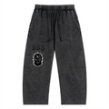 Snow Wash Drawstring Cotton Pants