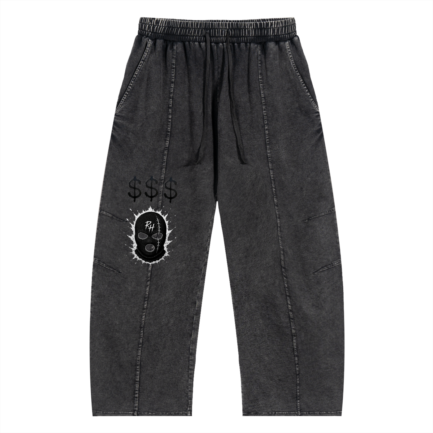 Snow Wash Drawstring Cotton Pants