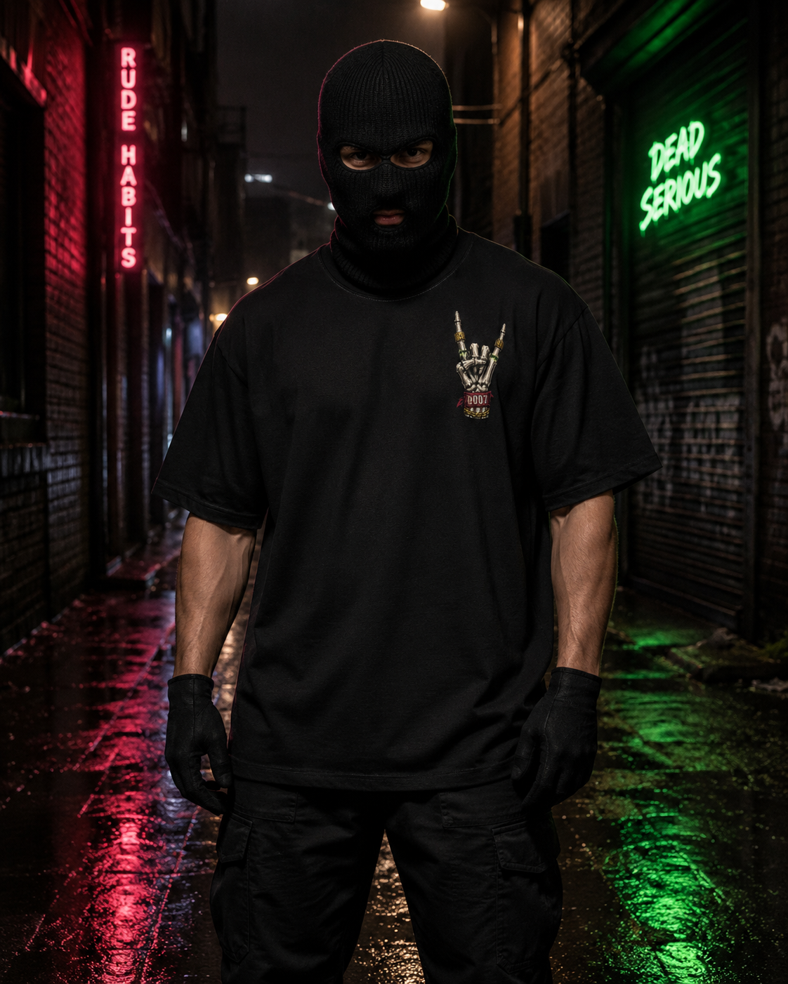 Rude Habits “Dead Serious” Oversized Tee