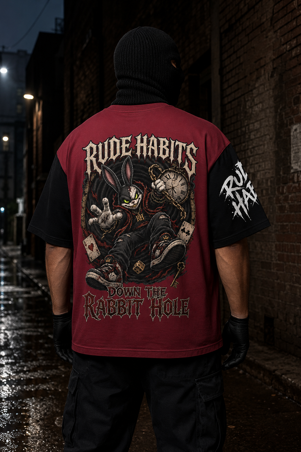 Rude Habits “Down the Rabbit Hole” Oversized Tee
