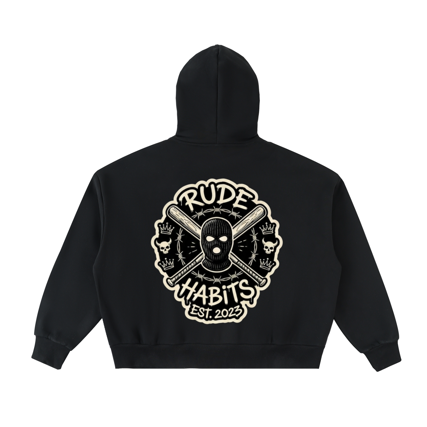 Fleeced Full-Zip Boxy Hoodie
