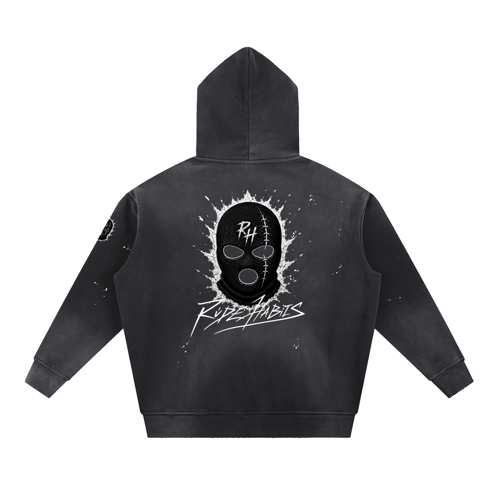 RH Hooligan Vintage Washed Frayed Fleece Hoodie