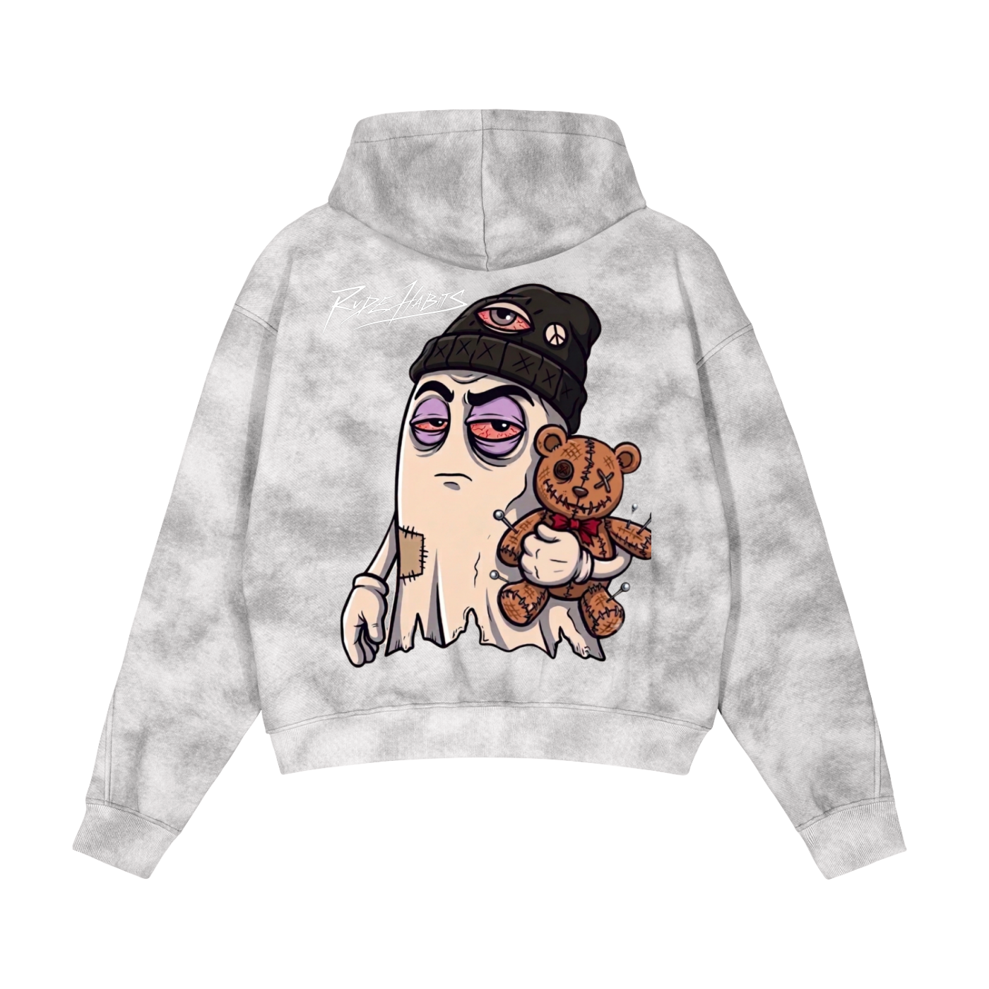Dirty Washed Zip-Up Fleece Hoodie