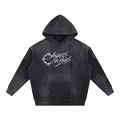 Vintage Washed Frayed Fleece Hoodie