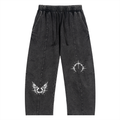 Snow Wash Drawstring Cotton Pants