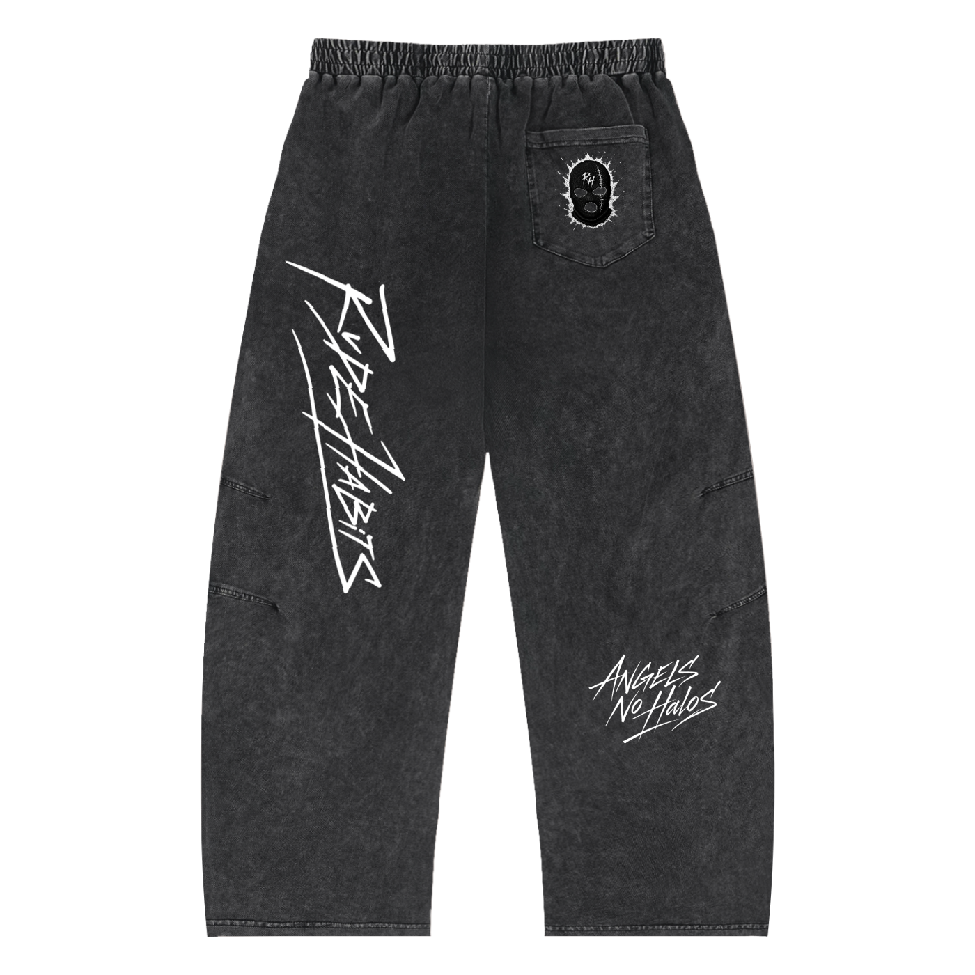 Snow Wash Drawstring Cotton Pants