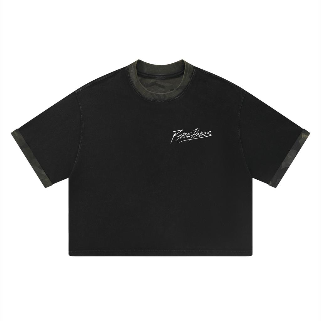RH Hooligan Reverse Unisex Mineral Washed Boxy Panel T-Shirt