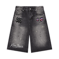 Men’s Vintage Wash Wide Leg Denim Shorts