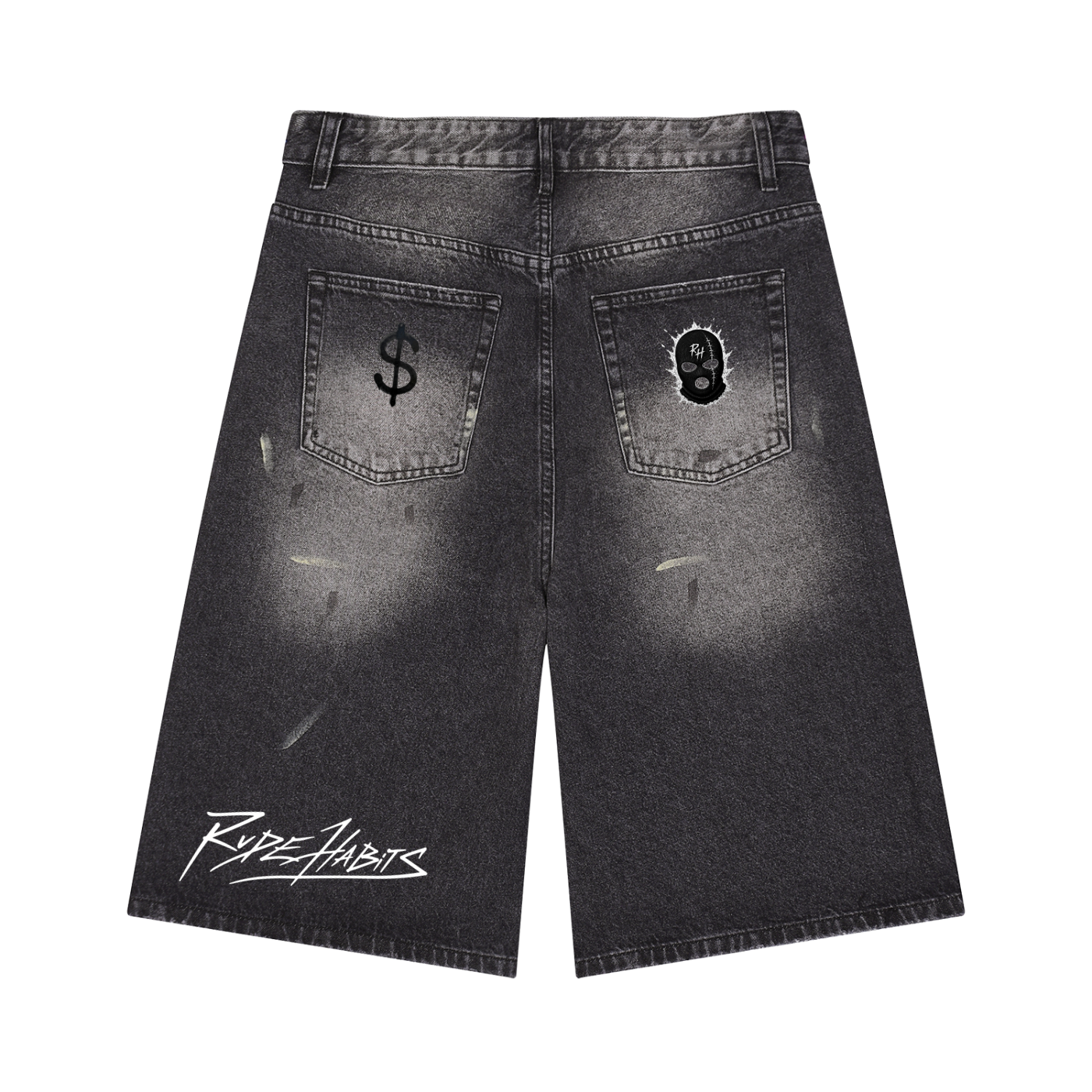 Men’s Vintage Wash Wide Leg Denim Shorts