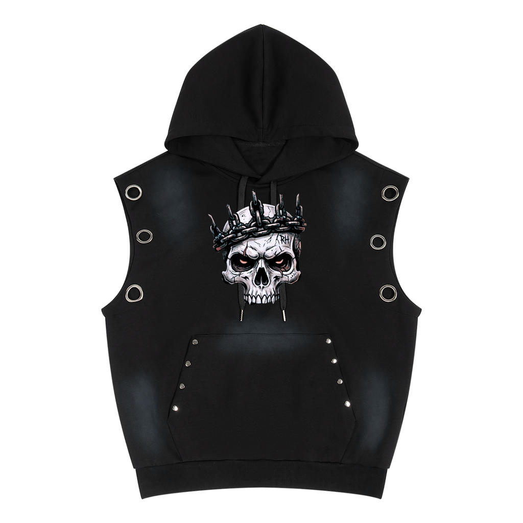 Royal Fool Vintage Wash Sun Fade Sleeveless Hoodie