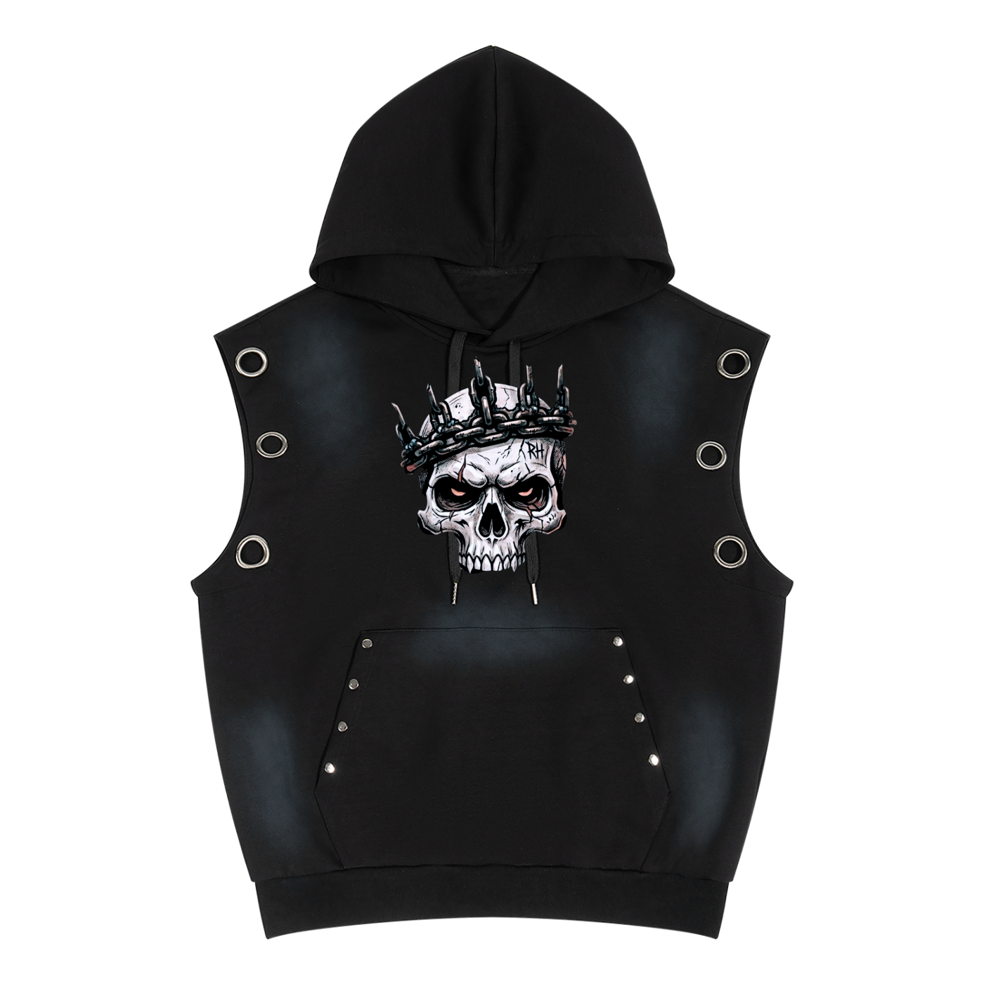 Royal Fool Vintage Wash Sun Fade Sleeveless Hoodie