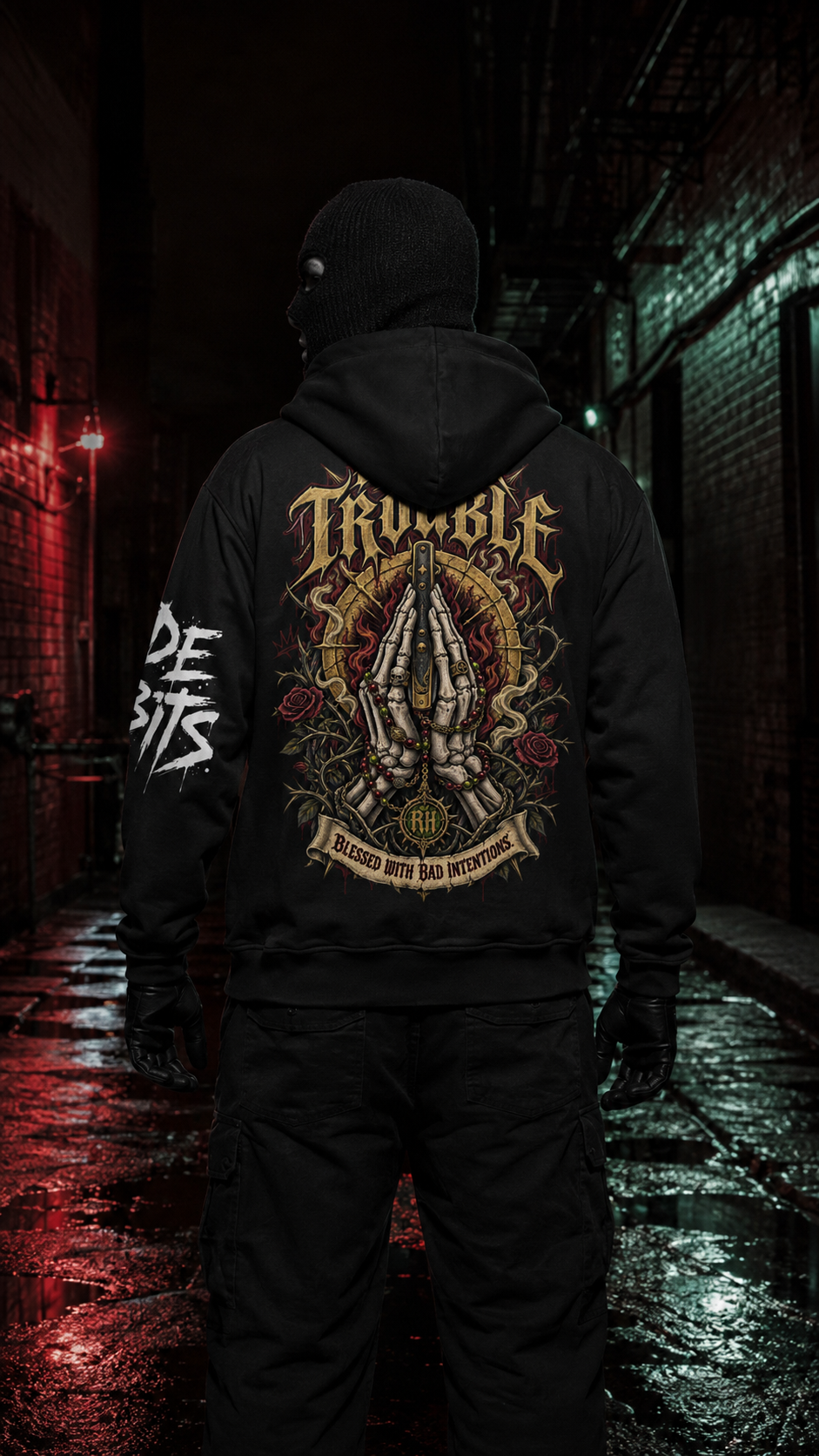 Rude Habits “Pray for Trouble” Oversized Hoodie
